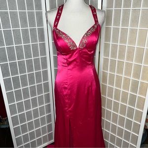 Paris Tony Bowls hot pink silver formal dress size 10 FLAWED